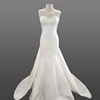 Satin Fabric Wedding Dress 2018 Mermaid Sleeveless With Detachable Train Bow Sash Appliqued Bridal Dresses