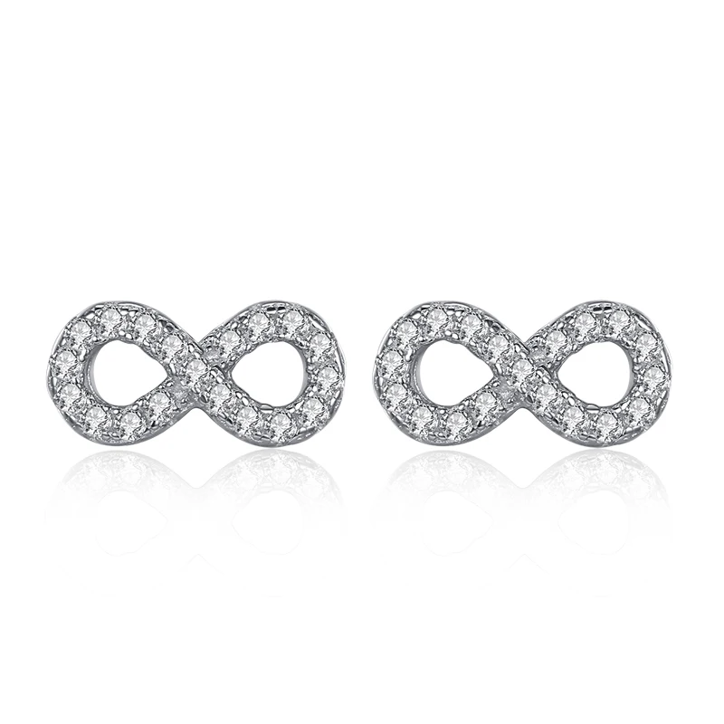 Classic 925 Sterling Silver Cubic Zircon Earring Infinity Stud Earring for Women Girl Wedding Party Fashion Jewelry
Classic 925 Sterling Silver Cubic Zircon Earring Infinity Stud Earring for Women Girl Wedding Party Fashion Jewelry