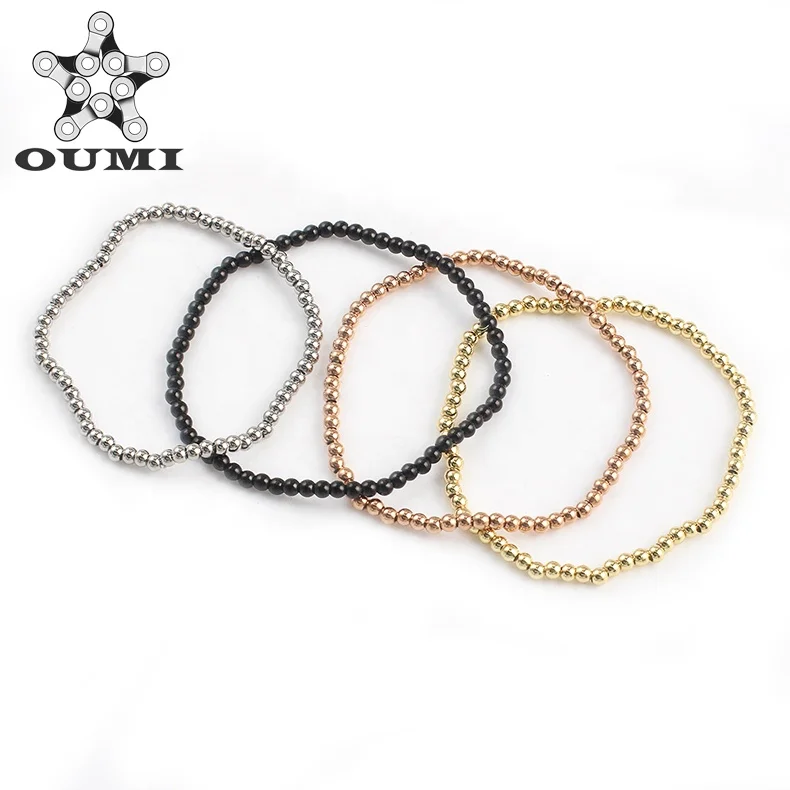 OUMI Custom Colorful Bracelet Jewelry Stainless Steel Simple Design Bead Bracelet For Girls, Silver/gold/rose gold/black
OUMI Custom Colorful Bracelet Jewelry Stainless Steel Simple Design Bead Bracelet For Girls, Silver/gold/rose gold/black