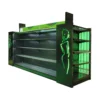 2017 customized shop furniture cosmetic glass display shelves with light bar