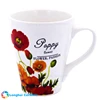 Wholesale cheap custom flower ceramic 13oz coffee cup