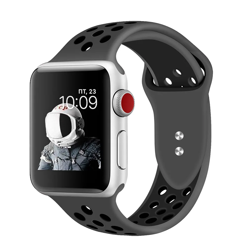 IVANHOE Breathable Soft Silicone Replacement Band For Apple Watch Series 4/3/2/1 38mm 42mm 40mm 44mm, Multi-color optional or customized
IVANHOE Breathable Soft Silicone Replacement Band For Apple Watch Series 4/3/2/1 38mm 42mm 40mm 44mm, Multi-color optional or customized
