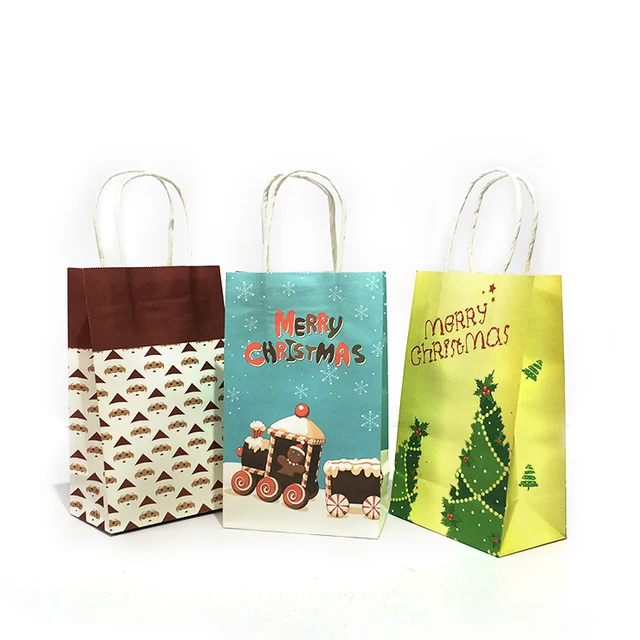 fashion printed logo fancy shopping gift white kraft paper bag