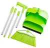 design windproof wholesale long handle broom and dustpan set, folding broom and dustpan set, plastic dustpan