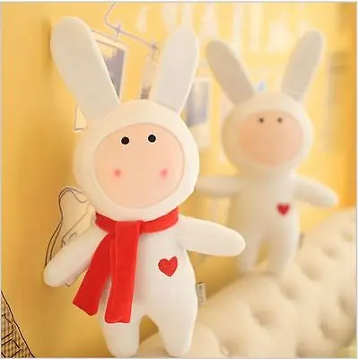valentine toys/easter gifts cute plush bunny toy with red scarf