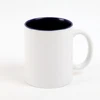 350ML cheap plain white ceramic personalized mug with inside color for coffee shop