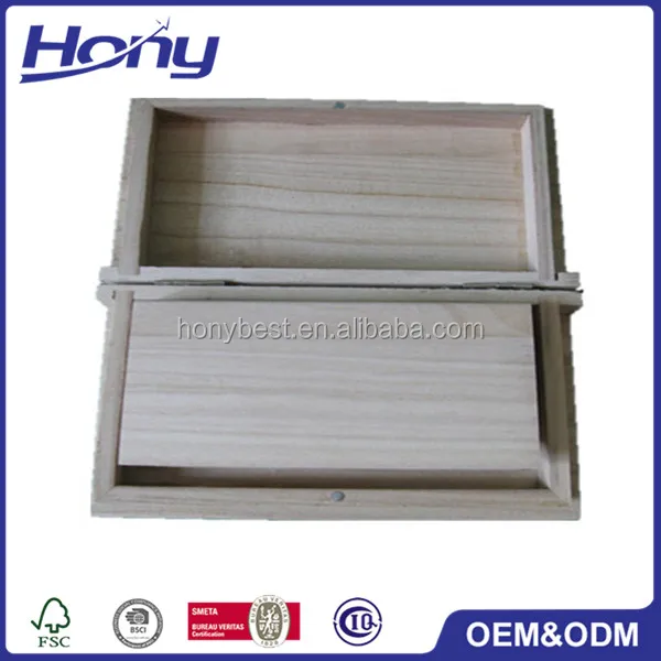 plain cheap folding woooden packaging gift holder box with