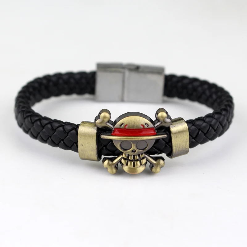 Vintage Hot Anime One Piece Luffy Flagship Straw Hat Skeleton Logo Weave Leather Bracelet
Vintage Hot Anime One Piece Luffy Flagship Straw Hat Skeleton Logo Weave Leather Bracelet