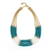 Multi Layers Turquoise Beads Linked Fashion Necklace