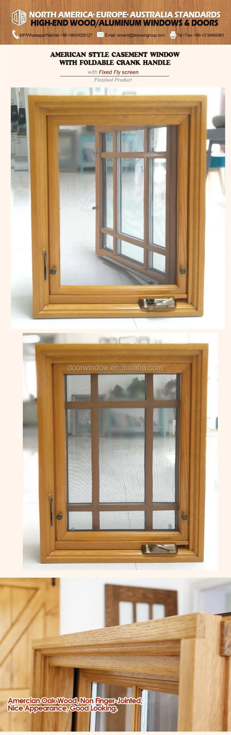 American AAMA NFRC Certificate Fold-able Crank Handle push out casement windows reviews Insulated Double Glazed crank window