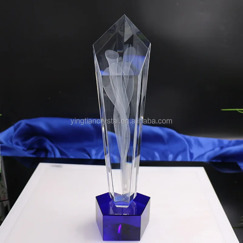 3D laser crystal award and trophy