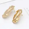 2019 New Jewelry Copper 14K Gold Plated Hammered Stud Earring With High Polished