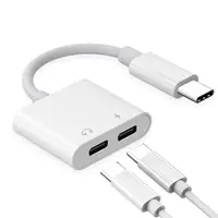 

PD Fast Charge 3A Dual Audio and Charger Adapter Headphone Jack Adapter 2 in 1 Splitter USB C Type C Audio Adapter For Type C