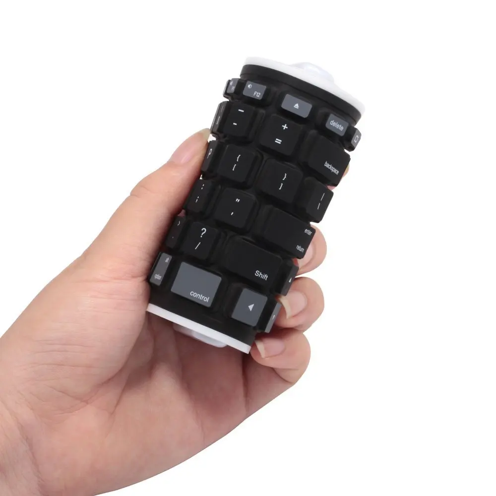 Wireless Keyboard Waterproof Foldable Roll Up Silent 87key Keypads Soft Silicone Flexible Keyboard For Phone For Tablet