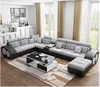 customize new design fashion leather and cloth combination furniture living room sofa