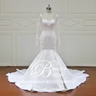 fashion sexy ILLusion neckline lace satin wedding dress bridal gown