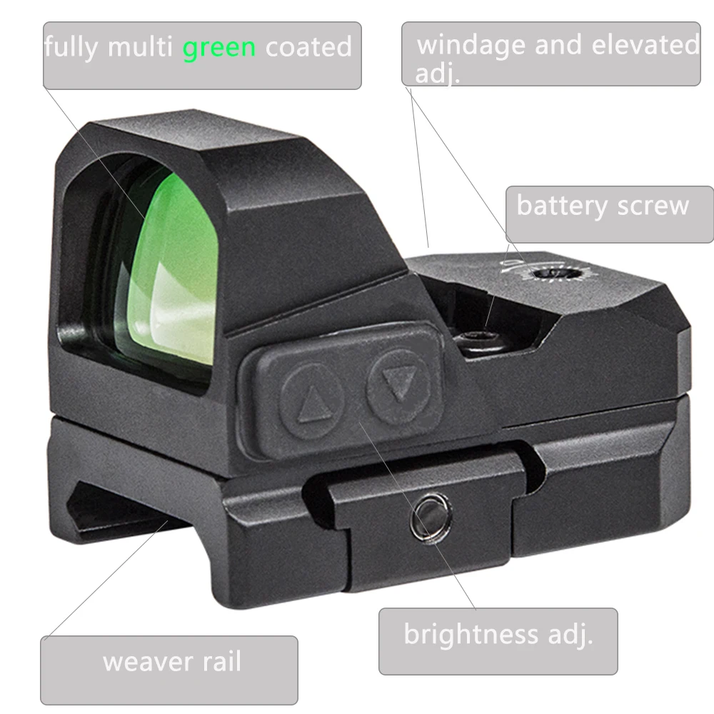 reflex分析仪,分析仪 miniature reflex sight dot 1x24x17 red dot sight for airsoft