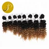8pcs/pack Full Head Tangle Free Brazilian Hair Extensions Colored Jerry curl Ombre Deep Wave Hair Weave Bundles For Black Women