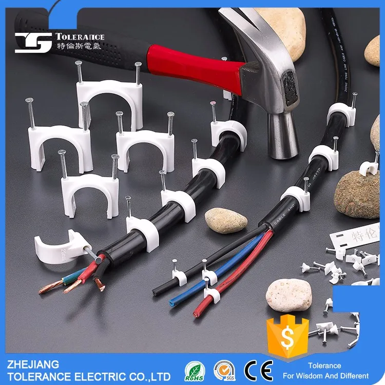 Concrete Nail Plastic Cable Fixing Clip Buy Plastic Wall Cable Clip