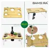 Outdoor Wine Table, Snack Serving Tray, Bamboo Wine Snack Table /Bamsira_Factory