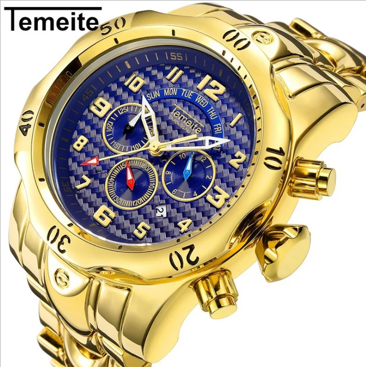 2019 TEMEITE Top Brand Luxury Men Stainless Steel Quality Wristwatch Waterproof Quartz Watches Men Wrist, Colors
2019 TEMEITE Top Brand Luxury Men Stainless Steel Quality Wristwatch Waterproof Quartz Watches Men Wrist, Colors