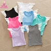 Boutique Girls Flutter Sleeve Tops Casual Cotton Toddler Singlet Shirt Lace Angel Wing Shirt