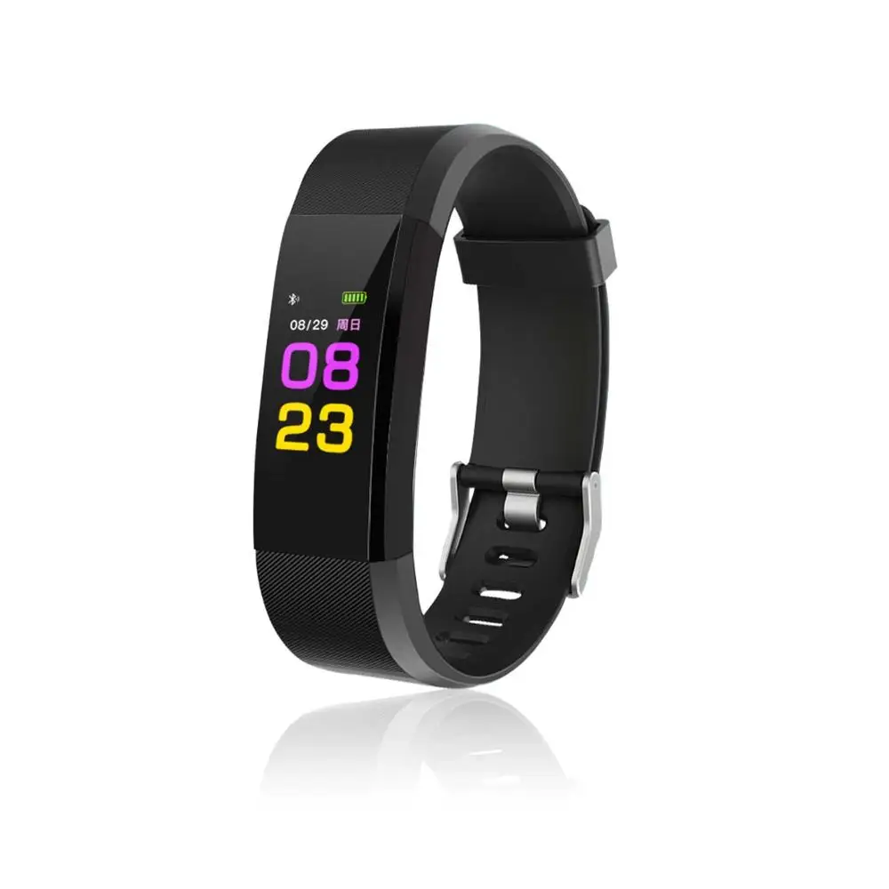 

2019 ebay amazon hot sale smart watch bandid115 plus color screen fitness Blood Pressure cheap smart bracelet, Black;pink;purple;blue ect