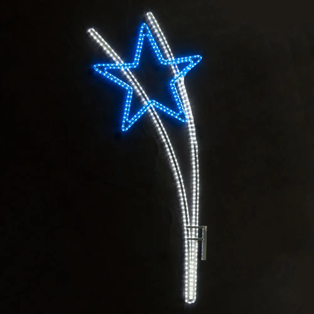 Navidad decoración estrella LED poste calle motivo Luz