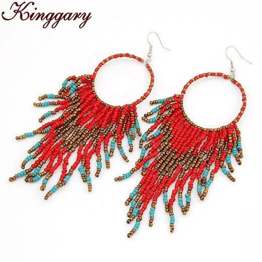 Fashion Newest Custom Large Seed Beads Tassel Earrings Solid Color Mini Beads Tassel Earrings For Girls
Fashion Newest Custom Large Seed Beads Tassel Earrings Solid Color Mini Beads Tassel Earrings For Girls