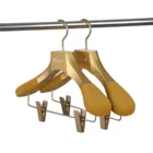 Elgent customized shiny gold beech wood bridal hanger for clothes