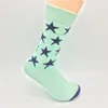 Soft, Sweat-Absorbent and Durable For Men Design Your Own Designer Star Pattern Green Color Custom Socks Men Dress Socks