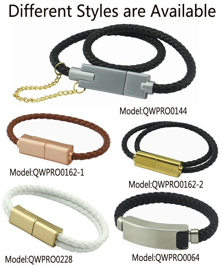 Wholesale Braided Leather Magnetic Bracelet Charger USB Type C Micro Data Android Cable Charging Cable For iphone For Android - ANKUX.COM