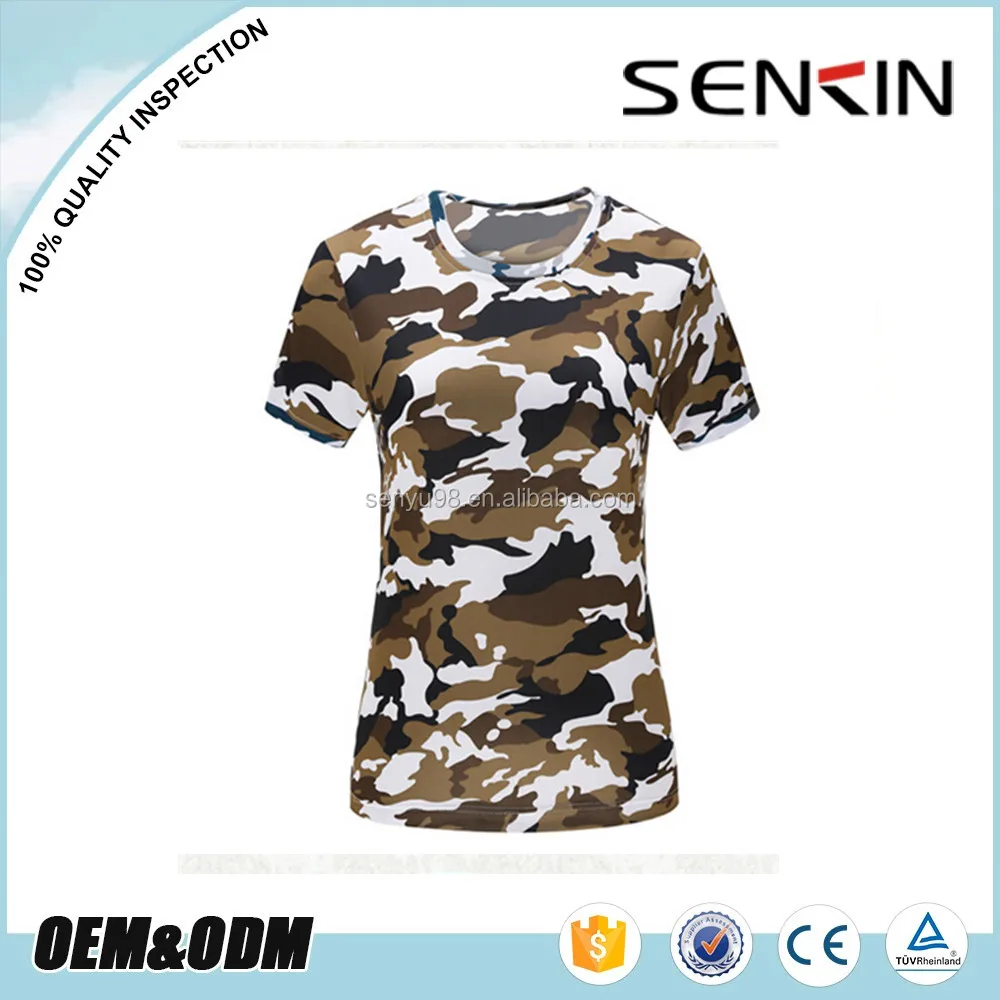 Womens Sublimation Camo Tshirts,Full Print Dri Fit Tshirts Wholesale