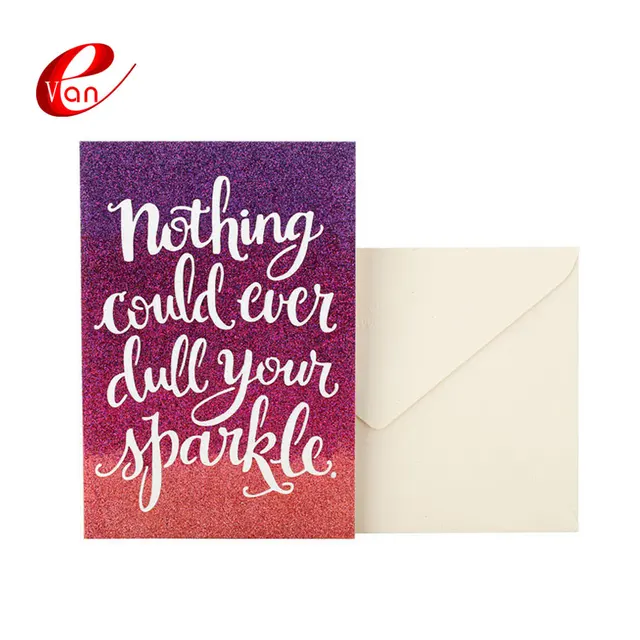 cheap custom colorful printed thank you paper card with envelope
