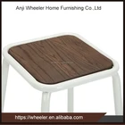 High Legs Metal seat wooden Dining Chair Bar stool wood furniture