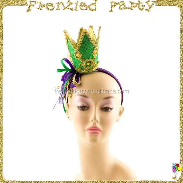 elaborate mardi gras crown tiara headband fghd-0242