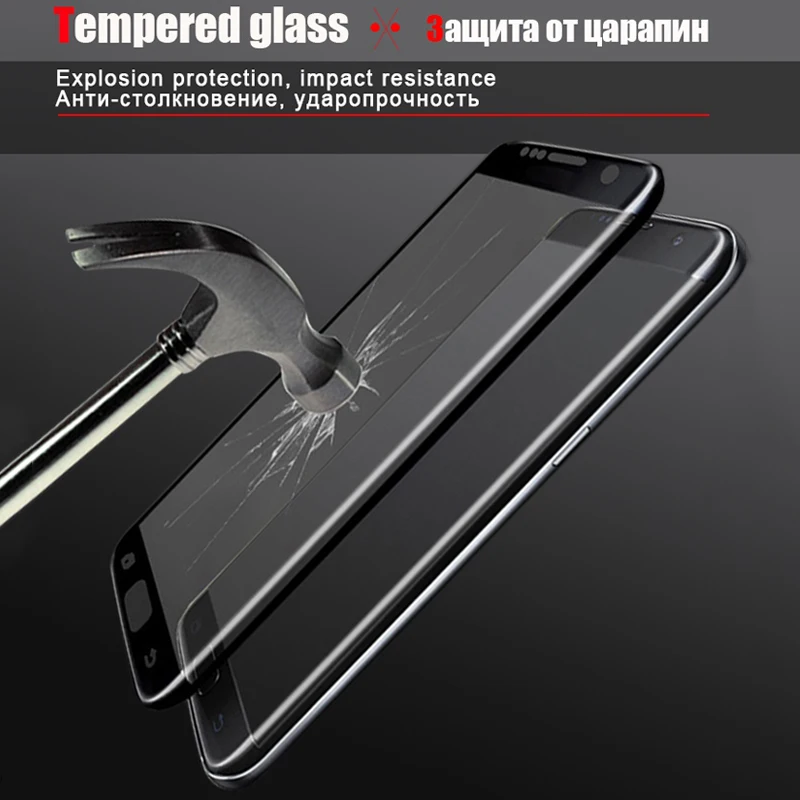 TOMKAS Glass For Samsung S7 Edge Screen Protector Film 3D Curved Edge Glass For Samsung Galaxy S7 Edge S6 Edge Screen Protector (3)