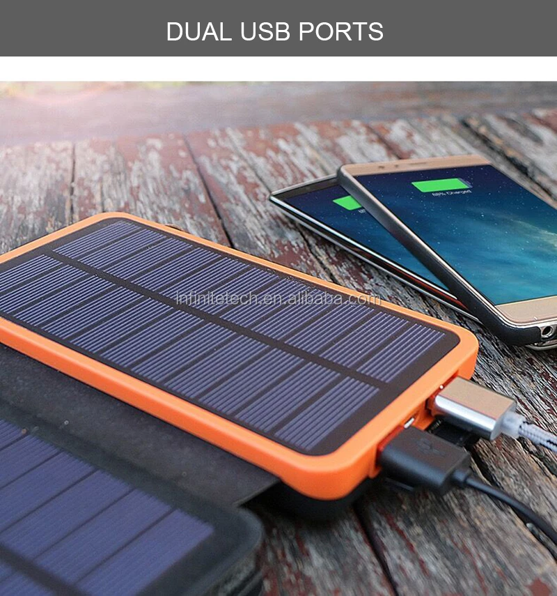 Waterproof shockproof external battery 10000mAh foldable solar power bank camping power bank - ANKUX.COM