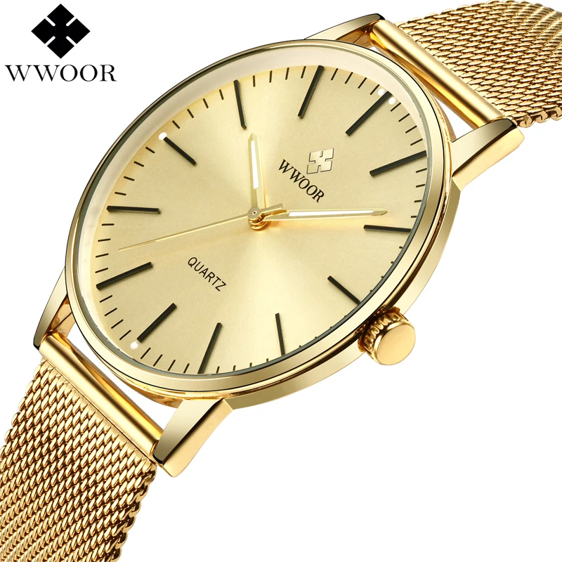 WWOOR Top Brand Luxury Men Waterproof Ultra Thin Gold Watches Men's Quartz Stainless Steel Sports Wrist Watch
WWOOR Top Brand Luxury Men Waterproof Ultra Thin Gold Watches Men's Quartz Stainless Steel Sports Wrist Watch