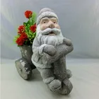 Outdoor Christmas Santa Clause with flowerpot for garden decoration