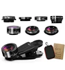 New products clip 7in1 smartphone fish eye lens+wide angle+macro cell phone camera lens photo kit set for mobile phone