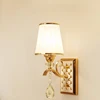 High quality cheap glass european style luxury Modern home indoor double arm shades metal crystal led wall lamp BD0080