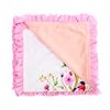 Travel Use Super Soft Knitted Fleece Baby Blanket With Satin Binding