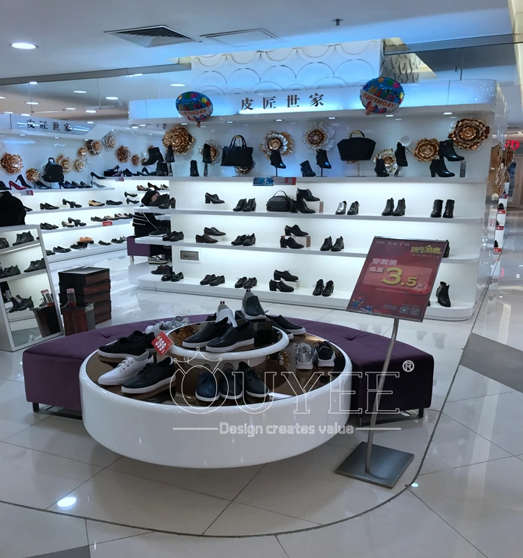 Wooden Showroom Retail Store Furniture Names Footwear Shops Shoe Rack Display