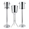 New promotional banquet party bar products portable metal stainless steel ice holder hotel belvedere ice beer buckets with stand