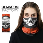 Ski Motorcycle Biker Snowboard Seamless Tube Neck Warmer Skull Bandana