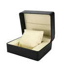 custom logo round Corner plastic frame cover PU leather stitching watch box pillow with inner bag PW180