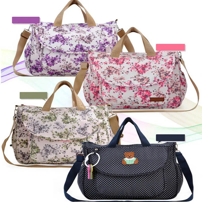 6 PcsSet Baby Diaper Bag Large Maternity Nappy Handbag Multifunction Mummy Travel Baby Care Stroller Tote Shoulder Bags BB6022 (23)
