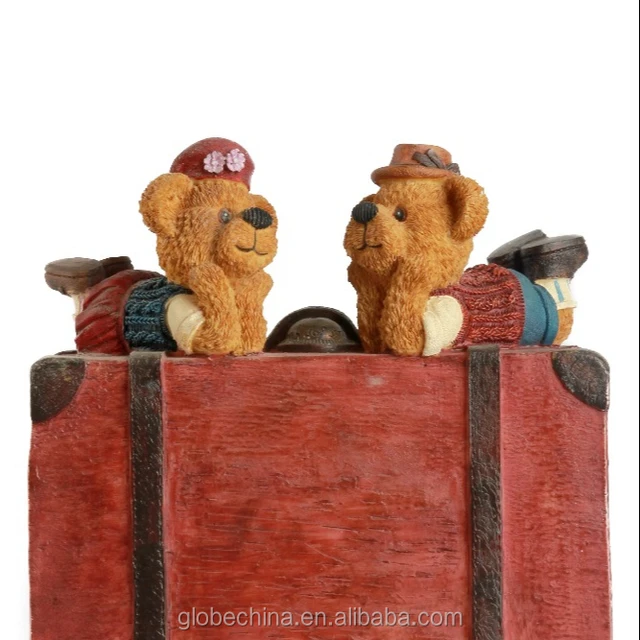 animal statue pet resin toy craft brown teddy bear gift for home