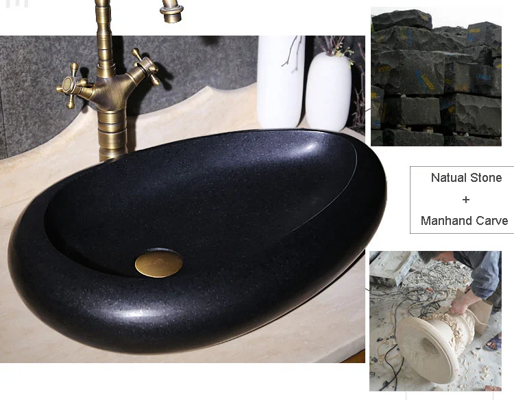 Oval Countertop Bathroom Travertino Marble Stone Antique Bathroom Sinks